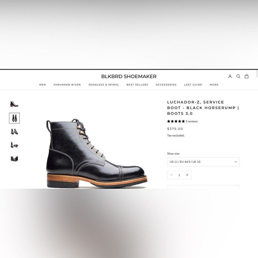 LUCHADOR-Z, SERVICE BOOT - BLACK HORSERUMP I BOOTS 3.0